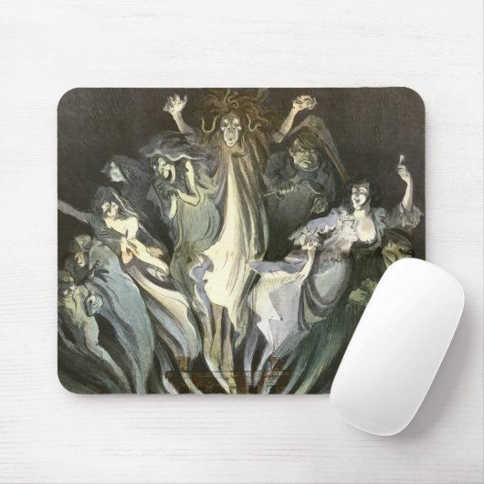 ヴィンテージハロウィーン、スケルトンバイオリニストと幽霊たち マウスパッド (マウス)