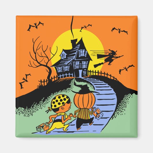 ヴィンテージハロウィーン – トリックまたはトレーター マグネット (正面)