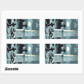 ヴィンテージハロウィーン、不気味な墓地（墓あり） 長方形シール (シート)