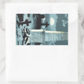 ヴィンテージハロウィーン、不気味な墓地（墓あり） 長方形シール (バッグ)