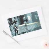 ヴィンテージハロウィーン、不気味な墓地（墓あり） 長方形シール (封筒)