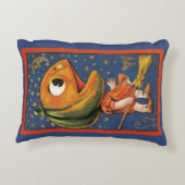 ヴィンテージハロウィーン、巨大なカボチャの頭の衣装 アクセントクッション (裏面)