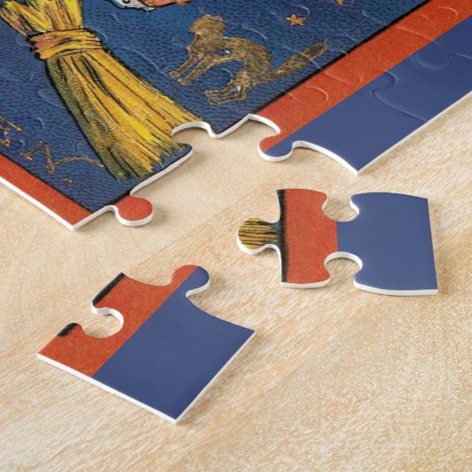 ヴィンテージハロウィーン、巨大なカボチャの頭の衣装 ジグソーパズル (側面)