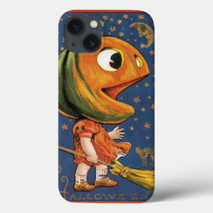 ヴィンテージハロウィーン、巨大なカボチャの頭の衣装 iPhone 13ケース