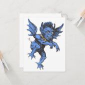 ヴィンテージハロウィーン、恐ろしい悪のガルゴイレデーモン カード (正面/裏面インサイチュ)