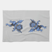 ヴィンテージハロウィーン、恐ろしい悪のガルゴイレデーモン キッチンタオル (横)