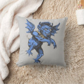 ヴィンテージハロウィーン、恐ろしい悪のガルゴイレデーモン クッション (ブランケット)