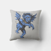 ヴィンテージハロウィーン、恐ろしい悪のガルゴイレデーモン クッション (裏面)