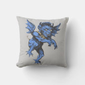 ヴィンテージハロウィーン、恐ろしい悪のガルゴイレデーモン クッション (正面)