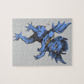 ヴィンテージハロウィーン、恐ろしい悪のガルゴイレデーモン ジグソーパズル (横)