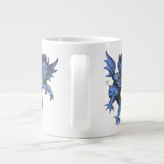 ヴィンテージハロウィーン、恐ろしい悪のガルゴイレデーモン ジャンボコーヒーマグカップ (裏面)