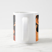 ヴィンテージハロウィーン、森林に火を放つ邪悪な魔女 ジャンボコーヒーマグカップ (裏面)