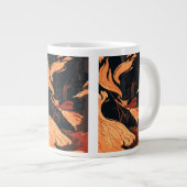 ヴィンテージハロウィーン、森林に火を放つ邪悪な魔女 ジャンボコーヒーマグカップ (正面右)