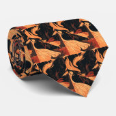 ヴィンテージハロウィーン、森林に火を放つ邪悪な魔女 ネクタイ (ロール)