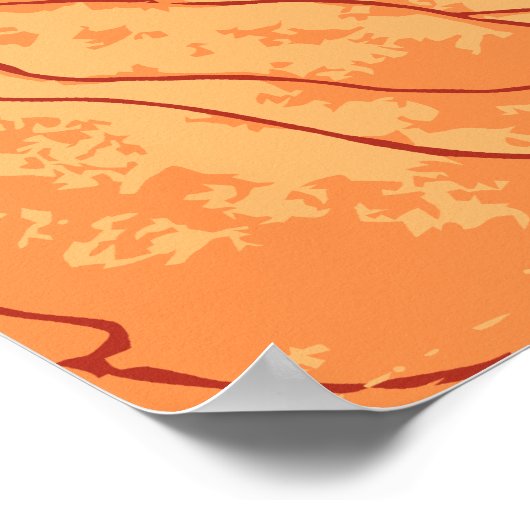 ヴィンテージハロウィーン、森林に火を放つ邪悪な魔女 ポスター (角)