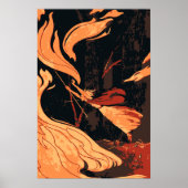 ヴィンテージハロウィーン、森林に火を放つ邪悪な魔女 ポスター (正面)