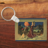 ヴィンテージハロウィーン、美しい踊り魔女 キーホルダー (裏面)