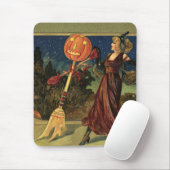 ヴィンテージハロウィーン、美しい踊り魔女 マウスパッド (マウス)