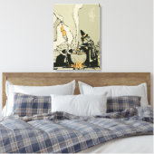 ヴィンテージハロウィーン、魔女とキャッツ キャンバスプリント (インサイチュ (寝室))