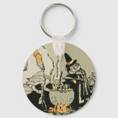 ヴィンテージハロウィーン、魔女とキャッツ キーホルダー (正面)