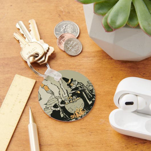 ヴィンテージハロウィーン、魔女とキャッツ キーホルダー (デスク)