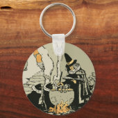 ヴィンテージハロウィーン、魔女とキャッツ キーホルダー (正面)