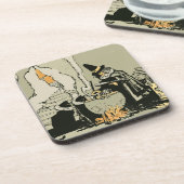 ヴィンテージハロウィーン、魔女とキャッツ コースター (左側)