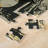 ヴィンテージハロウィーン、魔女とキャッツ ジグソーパズル (側面)