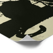 ヴィンテージハロウィーン、魔女とキャッツ ポスター (角)