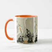 ヴィンテージハロウィーン、魔女とキャッツ マグカップ (左)