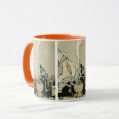 ヴィンテージハロウィーン、魔女とキャッツ マグカップ (正面左)