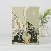 ヴィンテージハロウィーン、魔女とキャッツ 招待状 (スタンド正面)