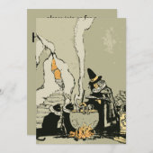 ヴィンテージハロウィーン、魔女とキャッツ 招待状 (正面/裏面)