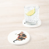 ヴィンテージハロウィーン、黒猫と少女の魔女 コースター (側面)