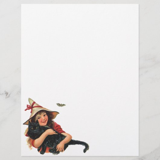 ヴィンテージハロウィーン、黒猫と少女の魔女 チラシ (正面)