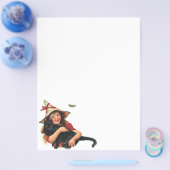 ヴィンテージハロウィーン、黒猫と少女の魔女 チラシ (シングル)