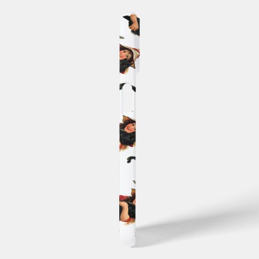 ヴィンテージハロウィーン、黒猫と少女の魔女 Case-Mate iPhoneケース (裏面 / 右)