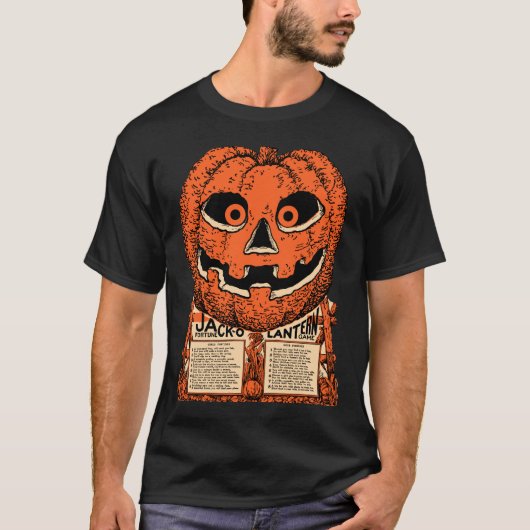 ヴィンテージハロウィーン – 1920年代ハロウィーンのカボチャのちょうちんシャツ Tシャツ (正面)