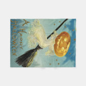 ヴィンテージハロウィーン – Aハッピーハローウィン フリースブランケット (正面(横))