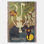 ヴィンテージハロウィーン – Mr.Bones スローブランケット (正面縦)