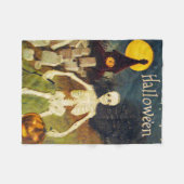 ヴィンテージハロウィーン – Mr.Bones フリースブランケット (正面(横))