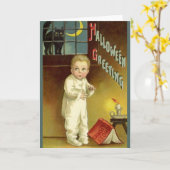 ヴィンテージハロウィーンbyエレン・クラッサドル幽霊物語 カード (黄色い花)