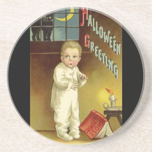 ヴィンテージハロウィーンbyエレン・クラッサドル幽霊物語 コースター (正面)