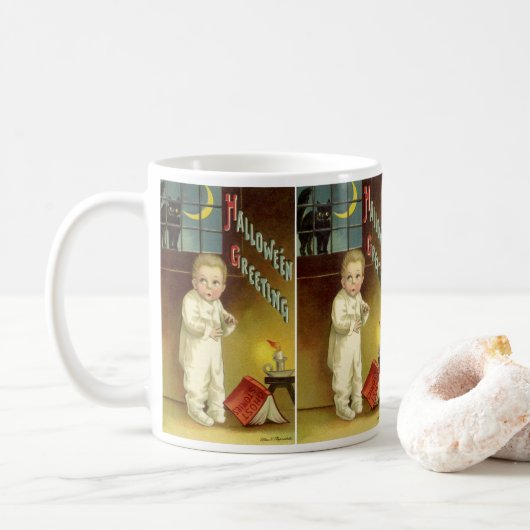 ヴィンテージハロウィーンbyエレン・クラッサドル幽霊物語 コーヒーマグカップ (ドーナツ)