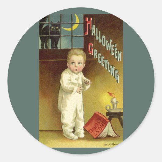 ヴィンテージハロウィーンbyエレン・クラッサドル幽霊物語 ラウンドシール (正面)