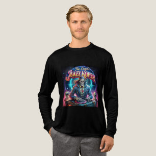 ヴィンテージハロウィーンDJスケルトンアートワーク – レトロスポオ トライブレンドTシャツ