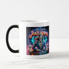 ヴィンテージハロウィーンDJスケルトンアートワーク – レトロスポオ モーフィングマグカップ