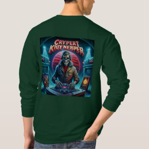 ヴィンテージハロウィーンDJスケルトンアートワーク – レトロスポオ Tシャツ