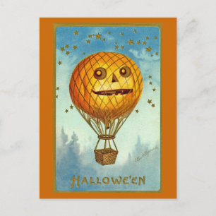 ヴィンテージハロウィーンJOL熱気球はがき ポストカード