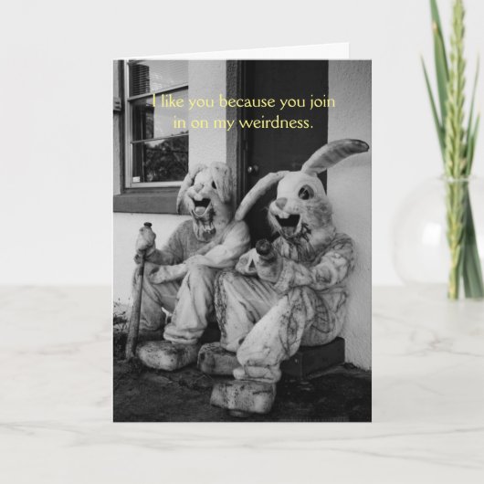 ヴィンテージハロウィ風変わりン – 不気味うさぎ カード (正面)